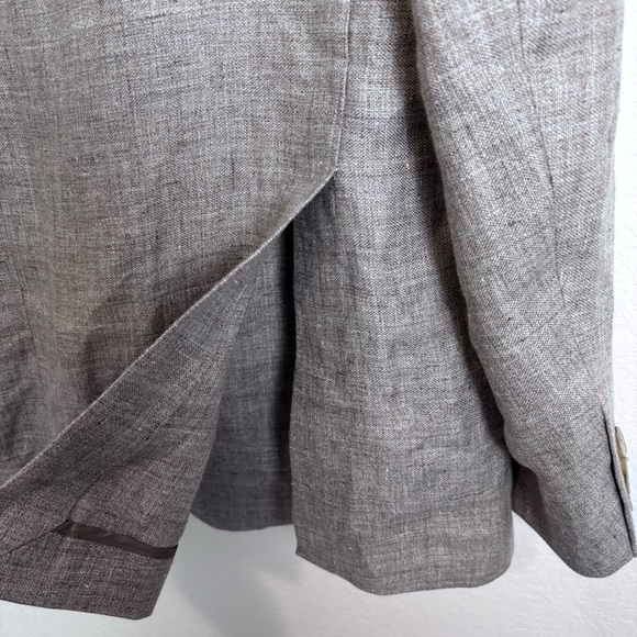 Hackett London Taupe Linen Delave Hopsack Blazer Men’s 46R Work Classic Wedding - Picture 7 of 16
